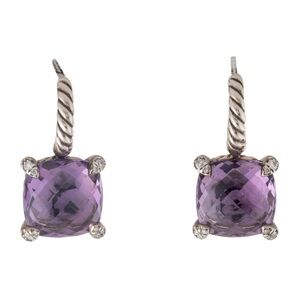 David Yurman Amethyst and Diamond Earrings